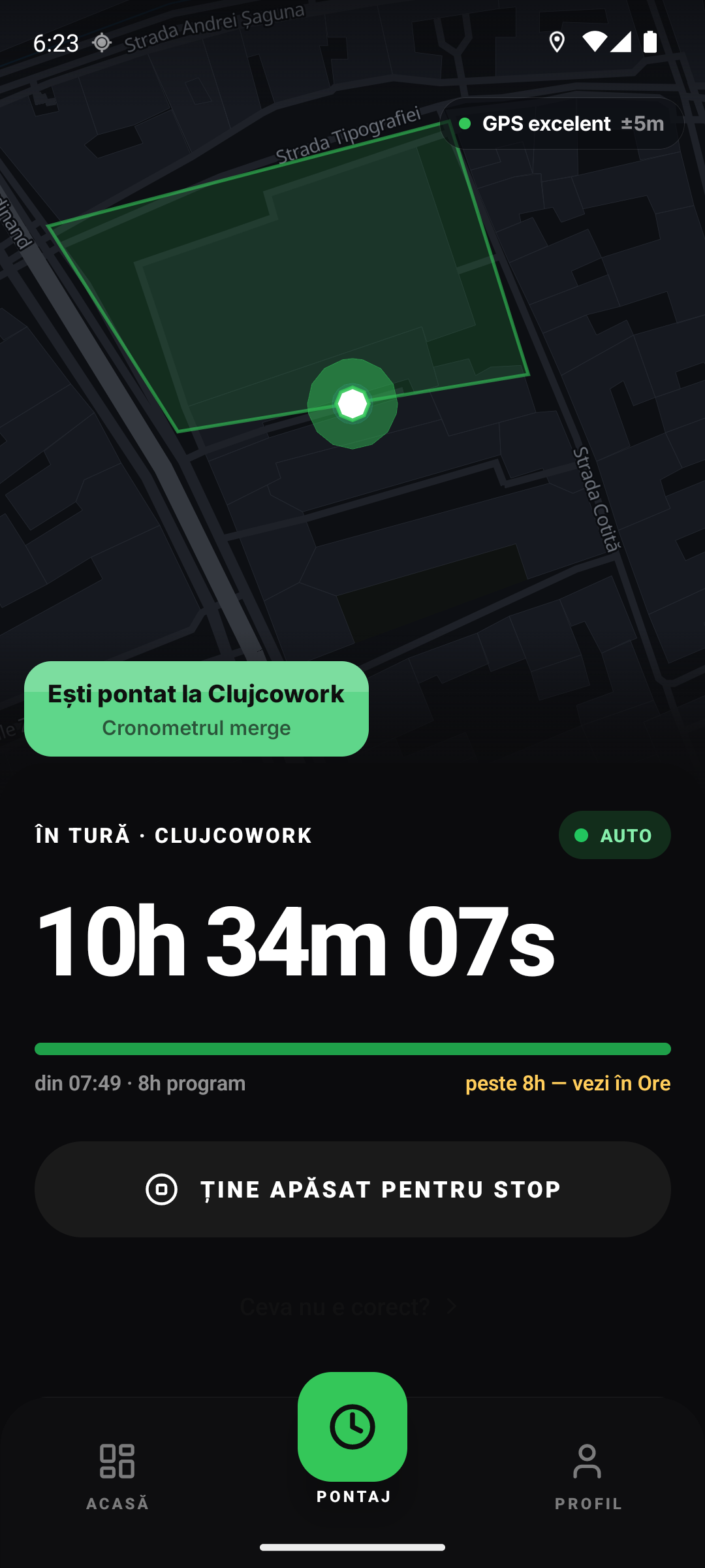 Aplicația muncitorului — pontaj automat în teren